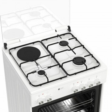 Thermogatz TGS 3511 WH Κουζίνα 60lt με Εστίες Υγραερίου & Ρεύματος Π60εκ. Λευκή Thermogatz TGS 3511 WH Κουζίνα 60lt με Εστίες Υγραερίου & Ρεύματος Π60εκ. Λευκή